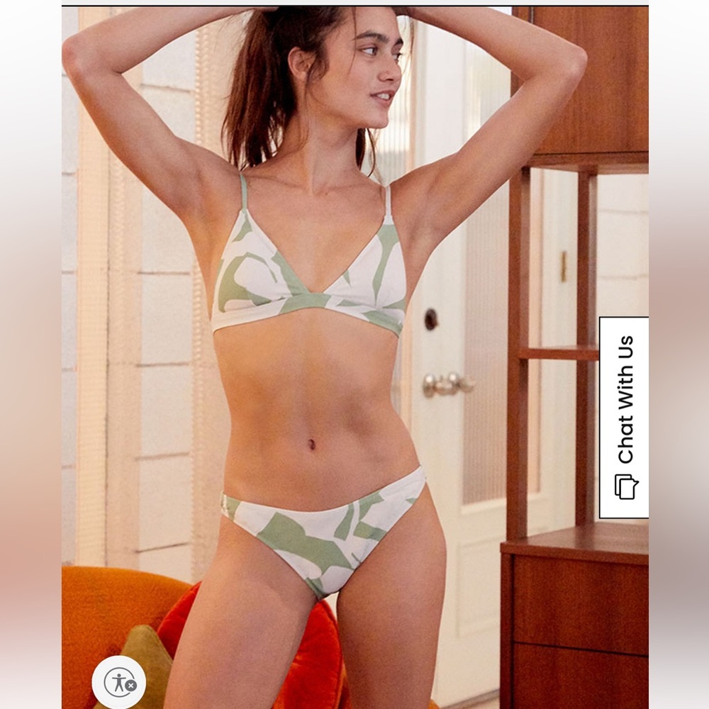 Poolside Paradiso Green & White Islander Bikini